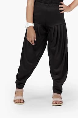 Girl's Cotton Lycra Blend Solid Patiala (2 - 15 Yrs) 007060BLA23YRS