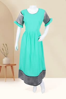 Georgette Printed Ethnic Gown for Women 007583XLLIGGRE