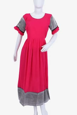 Georgette Printed Ethnic Gown for Women 007583XXLDEEPIN