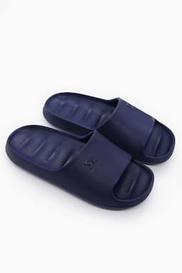 Solid Slip-On Casual Slides for Men 0086458NAVBLU