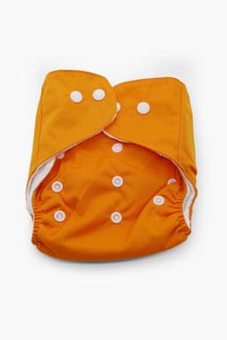 Reusable Baby Diaper with Button Closure - Pack of 1 (Orange) 008678ORA