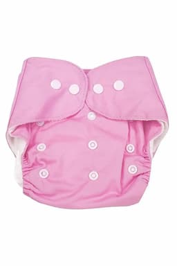 Reusable Baby Diaper with Button Closure - Pack of 1 (Pink) 008678PIN