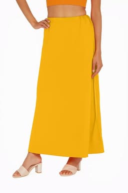 Cotton Solid Inskirt for Women 009978YEL95C