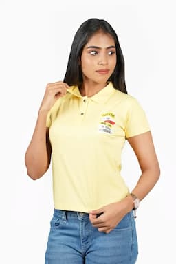 Cotton Typographic Printed T-Shirt for Women 010397XLYEL