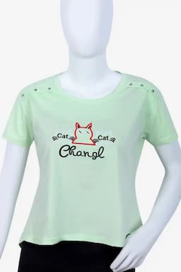 Cotton Printed T-Shirt for Women 010413XLLIGGRE