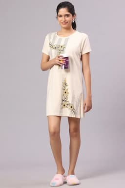 Cotton Printed Night Dress for Women 011224XLSAN