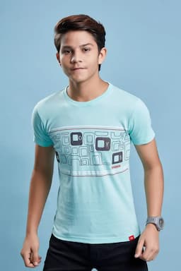 Boy's Printed Cotton T-Shirt 01245967YRSMIN