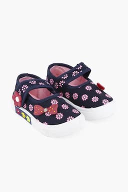 Soft Padded Casual Belly shoes for Baby Girls 0125334YRSNAVBLUWITPIN