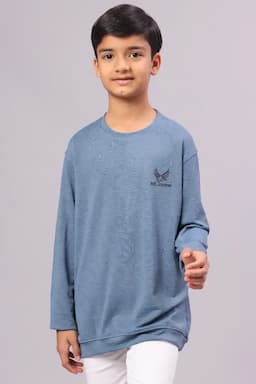 Boy's Cotton Casual T-shirt 01289923YRSBLUGRA