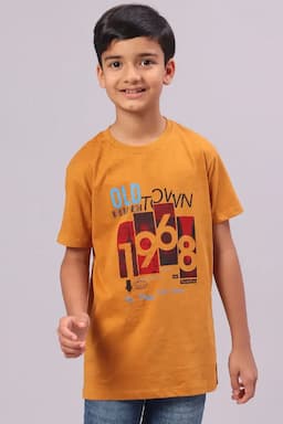 Boy's Graphic Print Cotton T-shirt 01337178YRSMUS