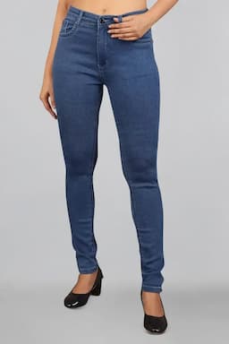 Cotton Lycra Blend Clean Look Jean for Women 01424730BLU