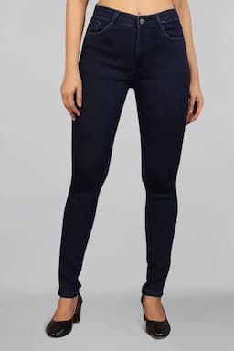 Cotton Lycra Blend Clean Look Jean for Women 01424730NAVBLU
