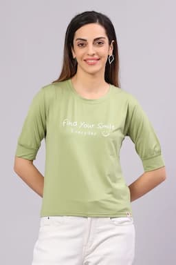 Cotton Blend Printed T-Shirt for Women 0144533XLLIGGRE