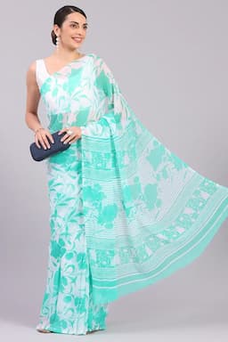 Georgette Printed Saree for Women 015713GREFRESIZ