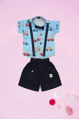 Baby Boy's Printed Clothing Set (4-Pcs Set) 018613BLU612