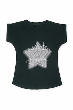 Girls Cotton Lycra Printed T-Shirt 0188061718YRSDARGRE