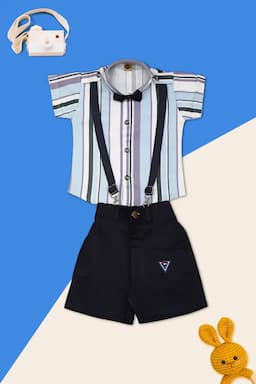 Baby Boy's Cotton Clothing Set (2-Pcs Set) 018897SKYBLU&DARBLU612