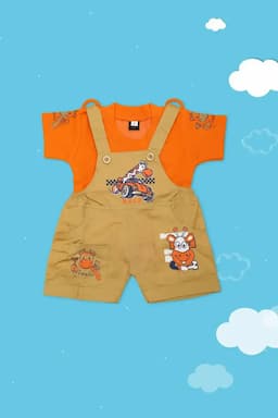 Baby Boy's Printed T-shirt with Dungaree Set (2-Pcs Set) 019025ORA612