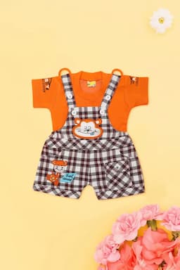 Baby Boy Cotton T-shirt with Dungaree Set (2-Pcs Set) 019033ORA612