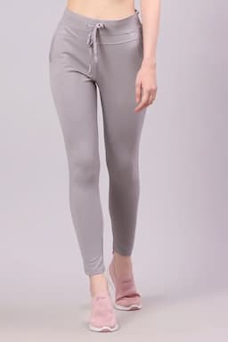 Cotton Lycra Blend Solid Track Pant for Women 020697XXLGRE