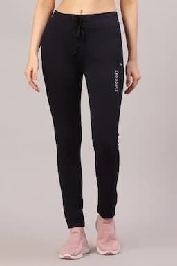 Cotton Lycra Blend Solid Track Pants for Women 020698XXLNAVBLU