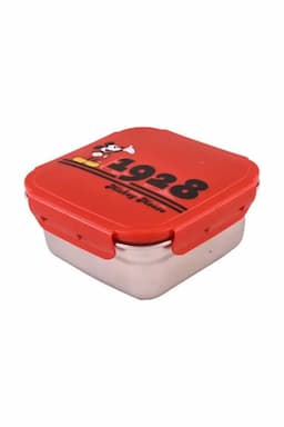 SKI Plastic & Stainless Steel Mickey Mouse Lunch Box - 600ml 020875REDMICMOU12
