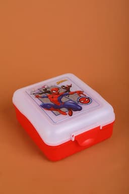 SKI Plastic Printed Lunch Box Set - 550ml 021297REDSPI2