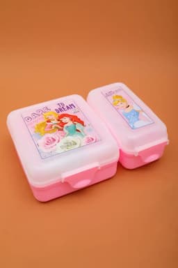 SKI Plastic Printed Lunch Box with Container & Cutlery - 850 ML 021298PIN2