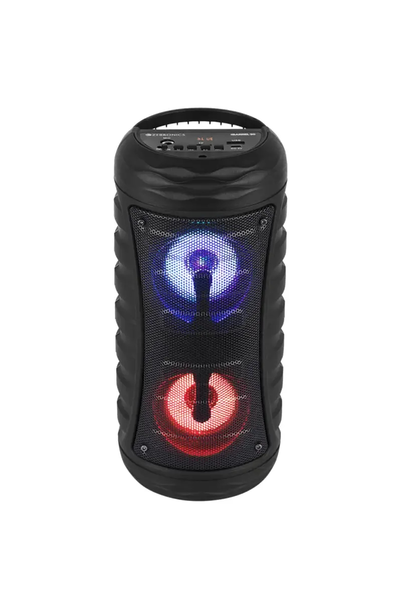 Zebronics Barrel 90 15 W Wireless Bluetooth Speaker with RGB Lights, Built-In FM Radio (Black)
