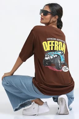 Cotton Puff Print Oversized Unisex T-shirt (Men & Women) 021832SBRO