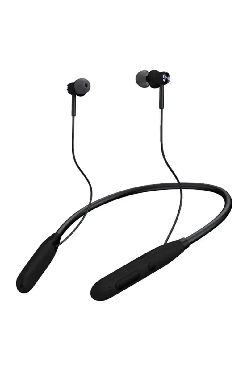 Gizmore MN225 Wireless Bluetooth In Ear Neckband with 20 Hrs Playtime, Dual Pairing, HD Microphone, Magnetic Earphone (Black)