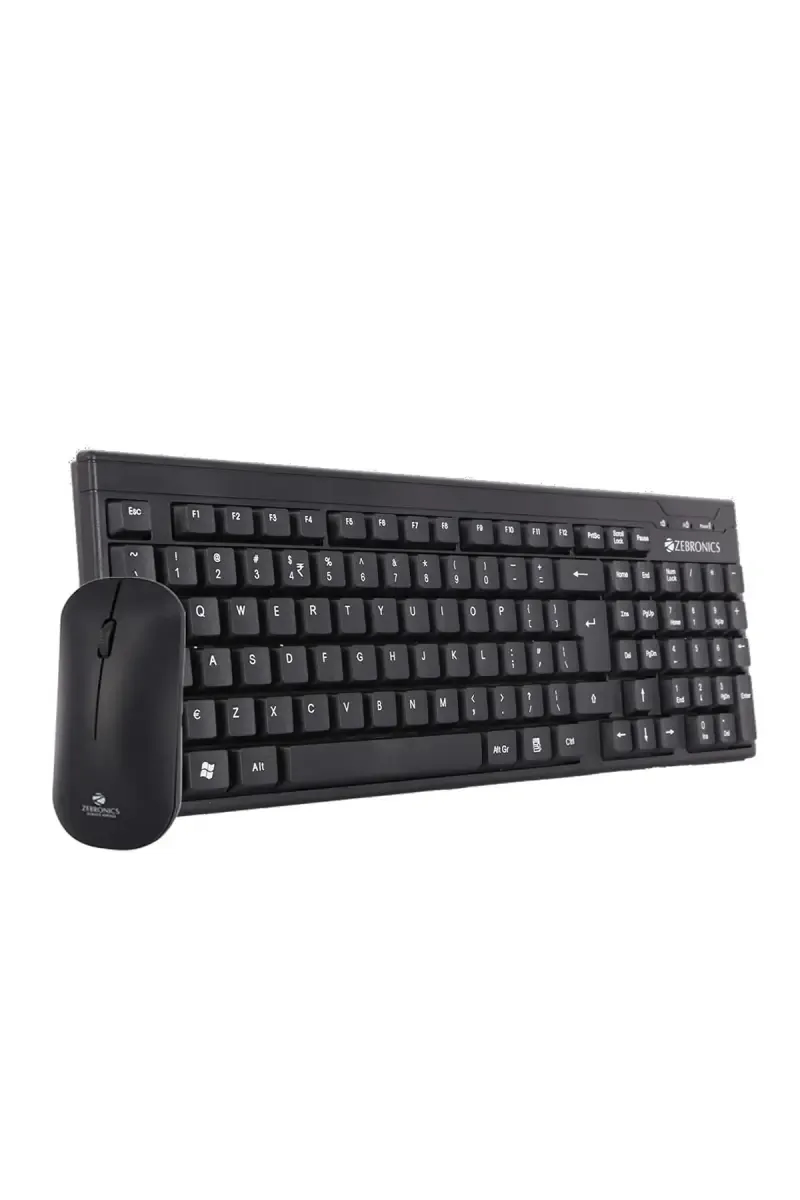 Zebronics Companion 105 Wireless Keyboard and Mouse Combo Set with Nano Receiver (Black)