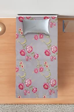 Cotton Blend Single Size Bedsheet, Floral Printed – 1 Pc 025166SINGRE2