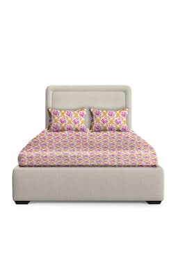 Cotton Blend Double Size Bedsheet with Pillow Covers – 3 Pcs 025175DOUMUS&PIN