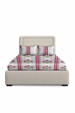 Cotton Blend Double Size Bedsheet with Pillow Covers – 3 Pcs 025175DOUOFFWHI&MAR