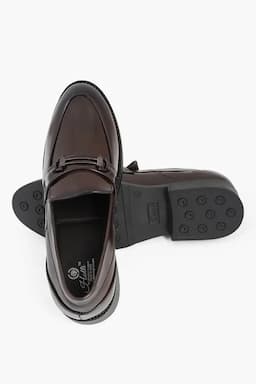 Synthetic Leather Slip-On Loafers for Men 0265319BRO