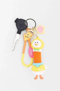 Duck Stretchable Neck Silicone Keychain 027110ORAONESIZ