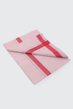 Men's Cotton Dhoti with Matching Zari Border 027646RED2MTR