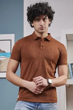 Men's Knitted Cotton Polo T-shirt 02847544RUS