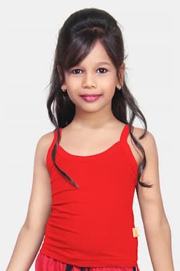 Cotton Solid Camisole for Girl 029025RED34YEA