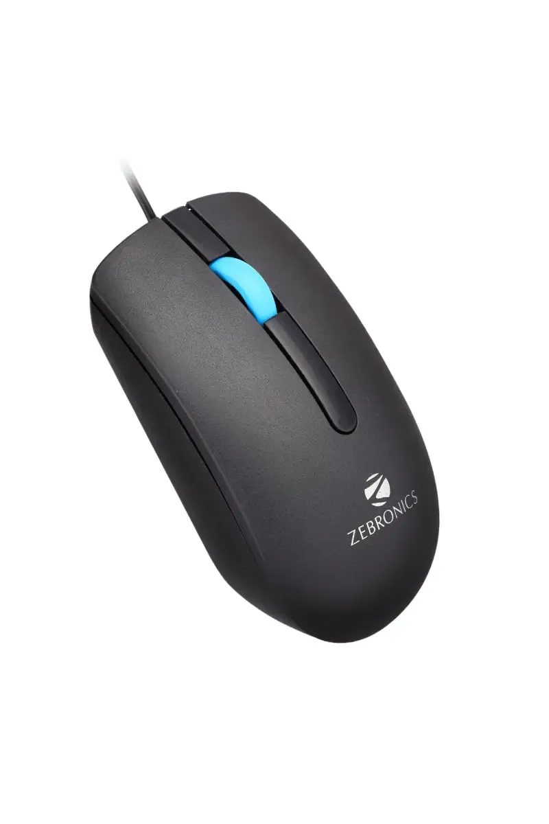 Zebronics Juggle Wired Mouse with 1200 DPI, USB Interface, DC 5V, Ergonomic design (Black)
