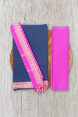 Polycotton Mangalagiri Unstitched Churidar Material for Women 034951NAVBLU