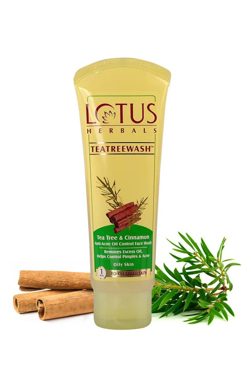 Lotus Herbals Tea Tree & Cinnamon Anti Acne Oil Control Face Wash -120gm